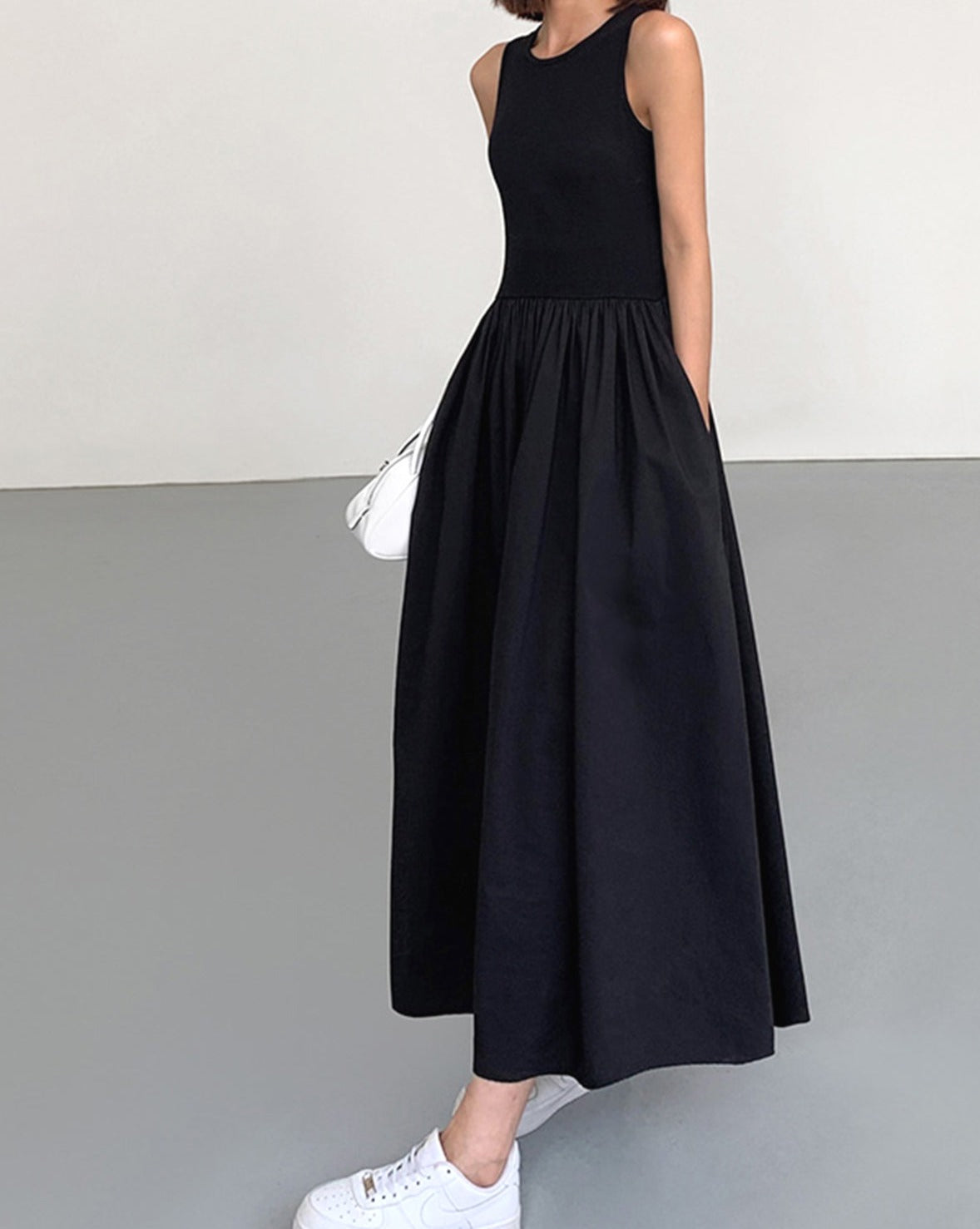 Leisure Crew Neck Long Dress