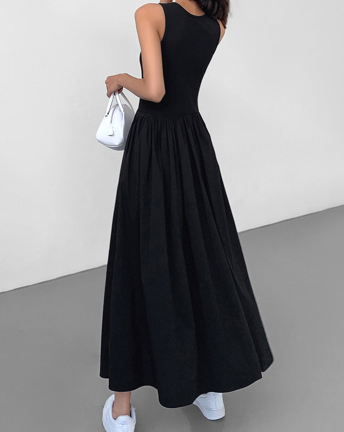 Leisure Crew Neck Long Dress