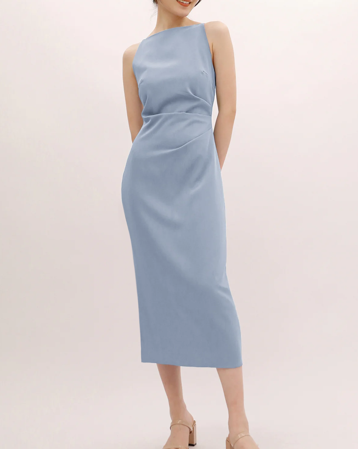 Silent Sea Boat Neck Midi Dress