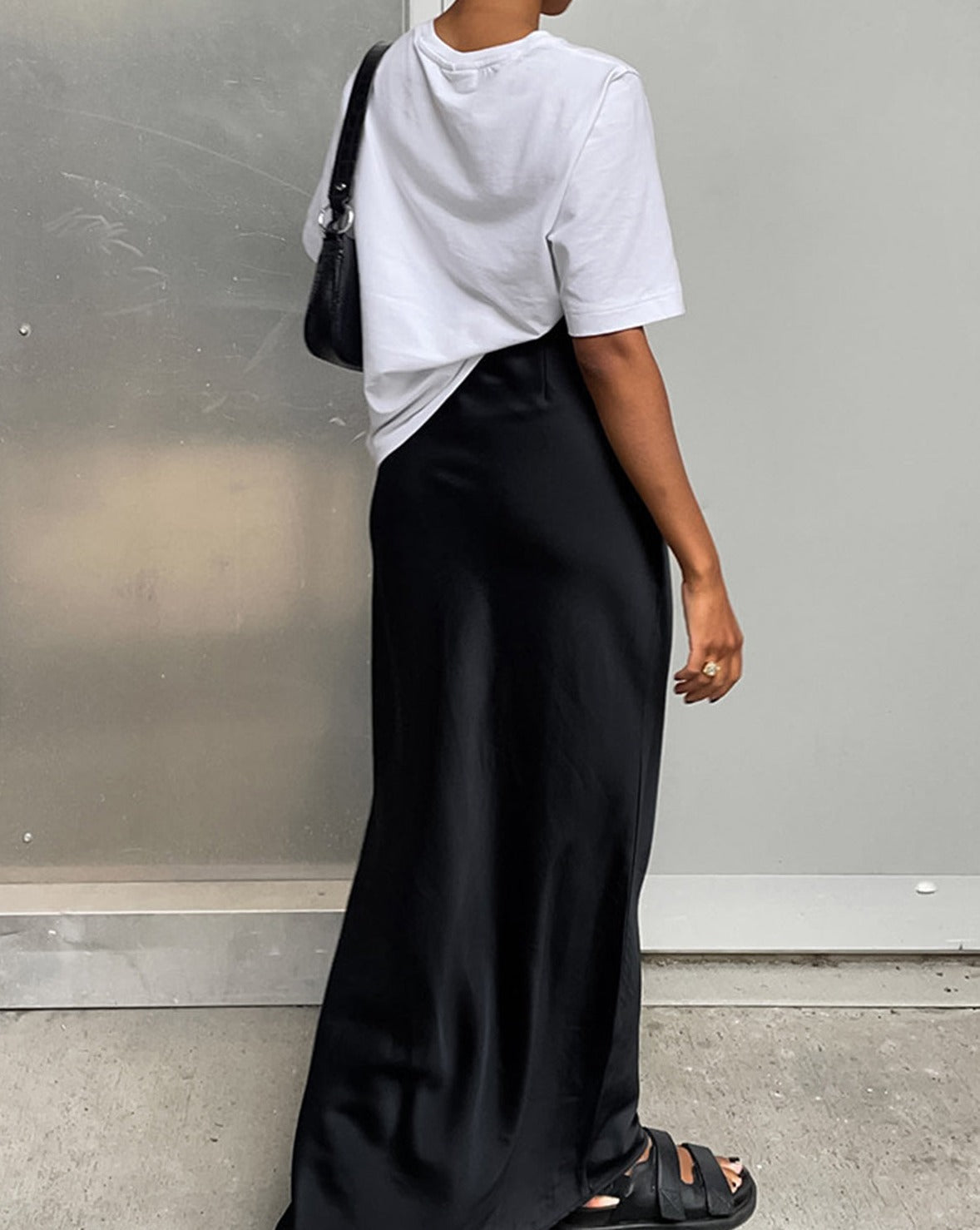 Utility Satin Maxi Skirt