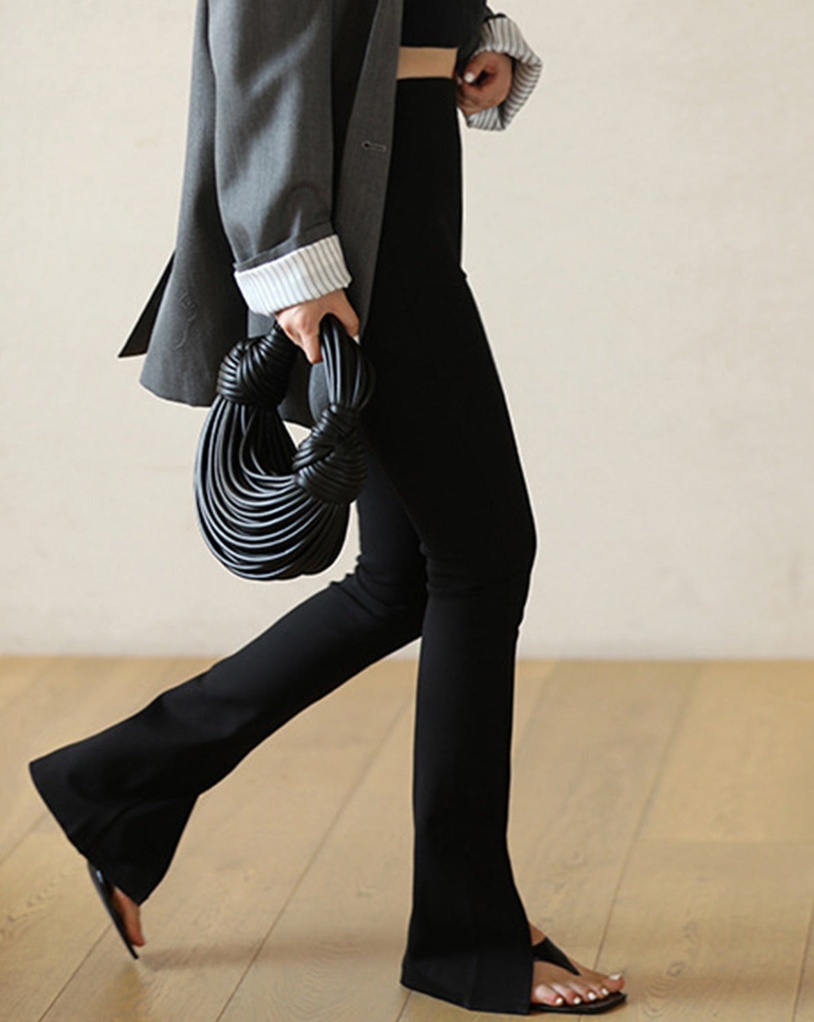 Leisure Slit Straight Leg Pants