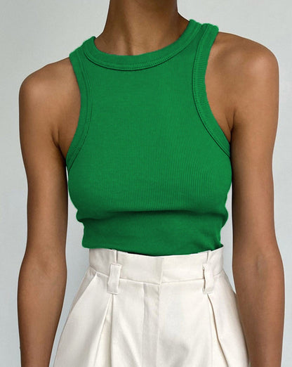 Ellis Crop Tank Top Green