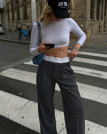 Off Duty Reversible Waistband Wide Leg Pants