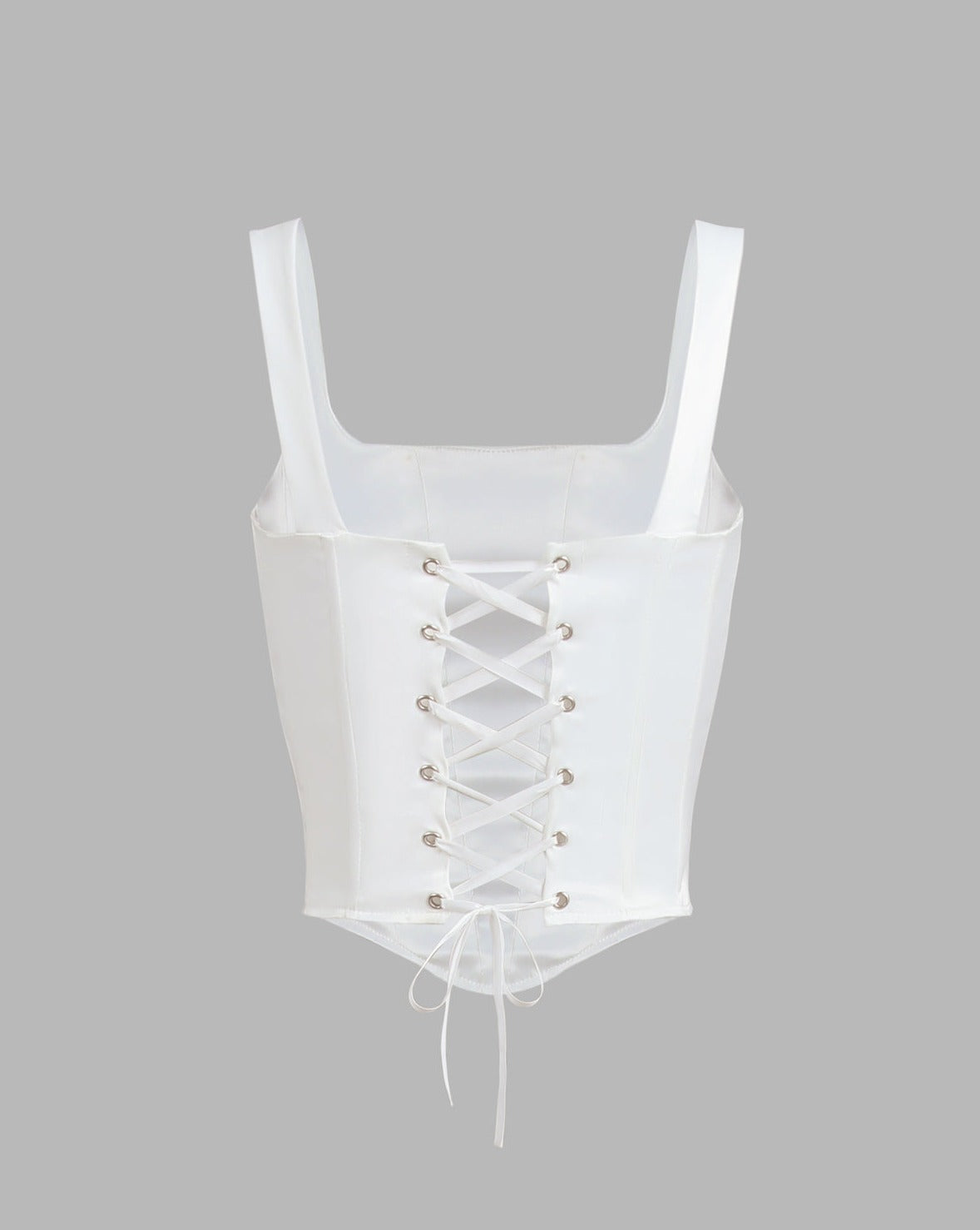 Ivory Glow Tied Crop Corset Top