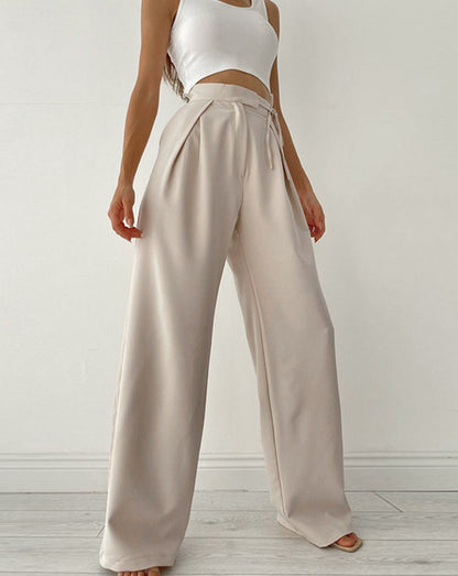 Palazzo Tied Wide Leg Dress Pants