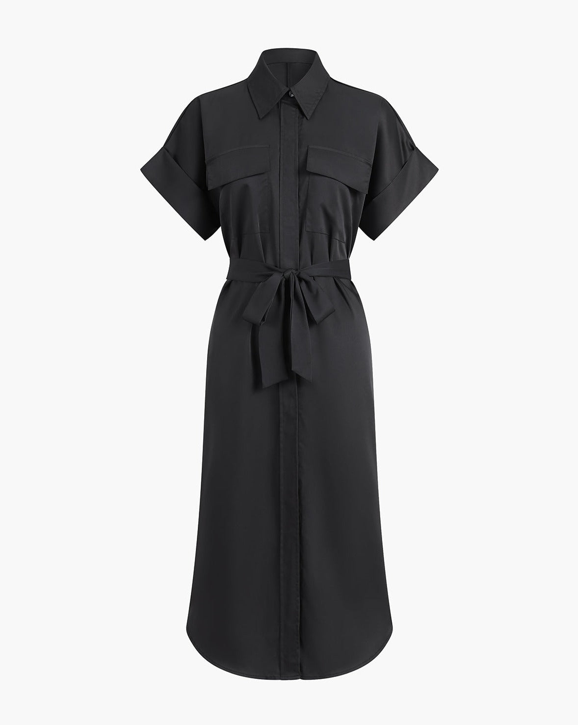 Polo Pockets Tied Midi Dress