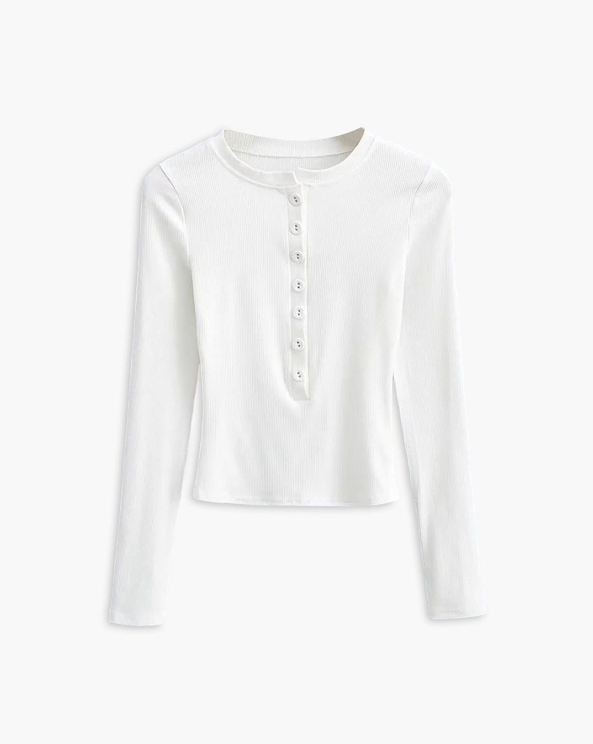 Button Down Long Sleeve Crop Shirt White