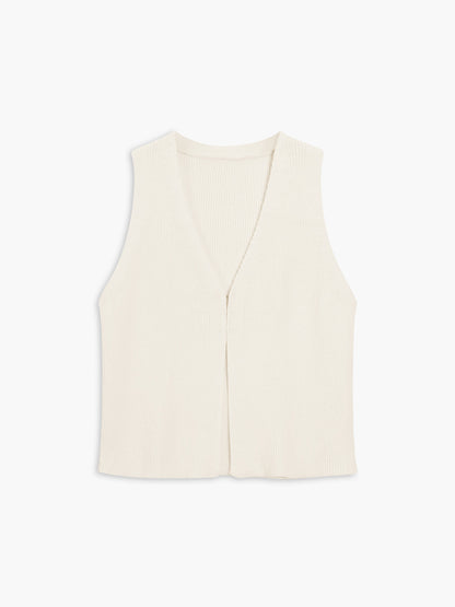 Main Character Rib Sweater Vest Apricot