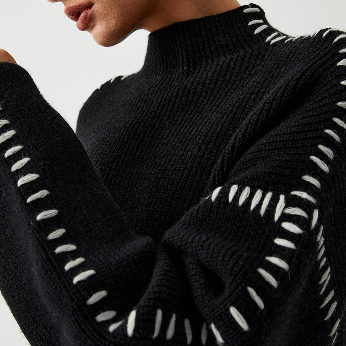 Shift The Focus Oversized Mock Neck Sweater