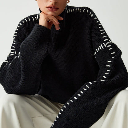 Shift The Focus Oversized Mock Neck Sweater