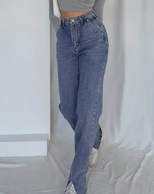 Classic Straight Leg Jeans Blue