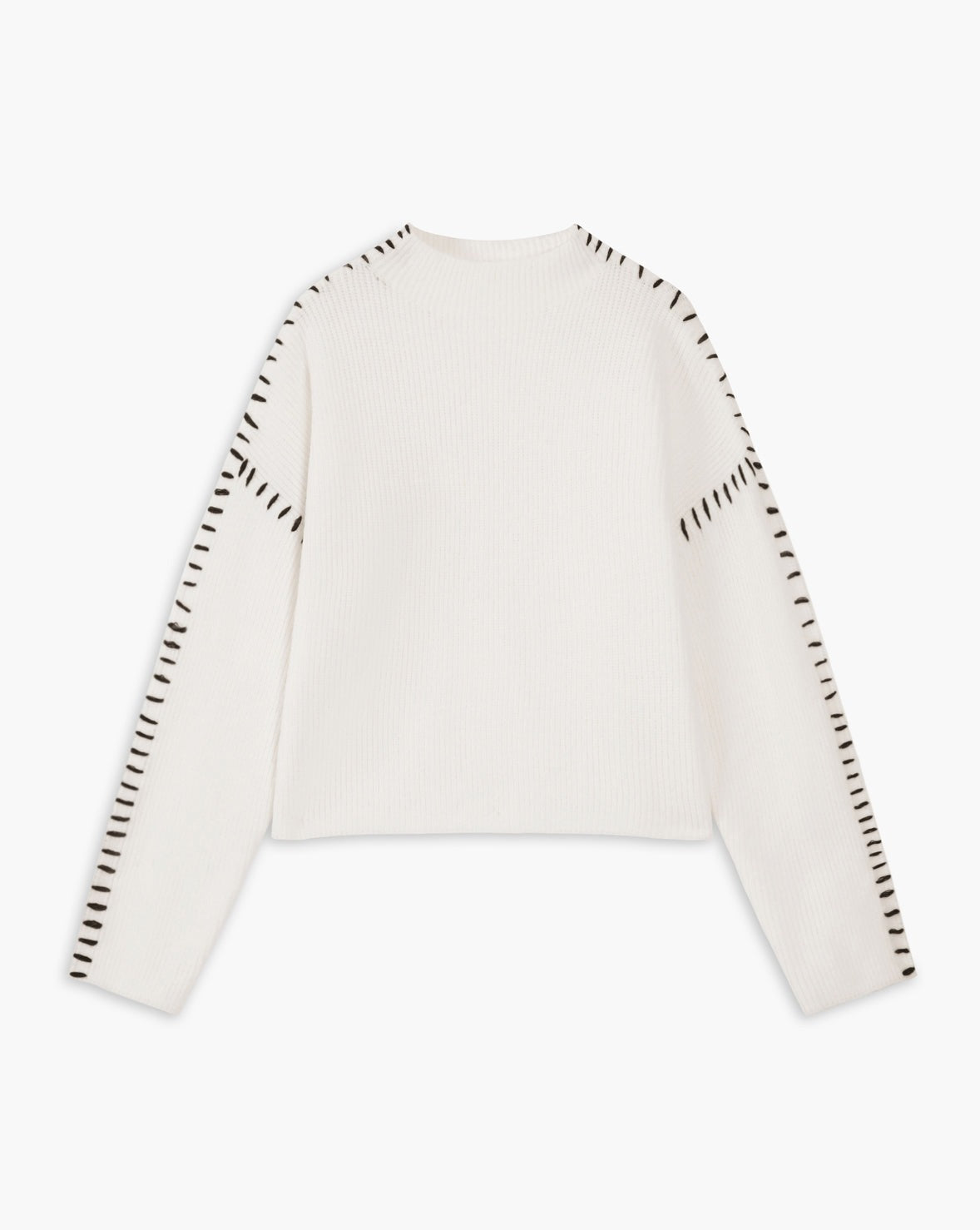 Shift The Focus Oversized Mock Neck Sweater White