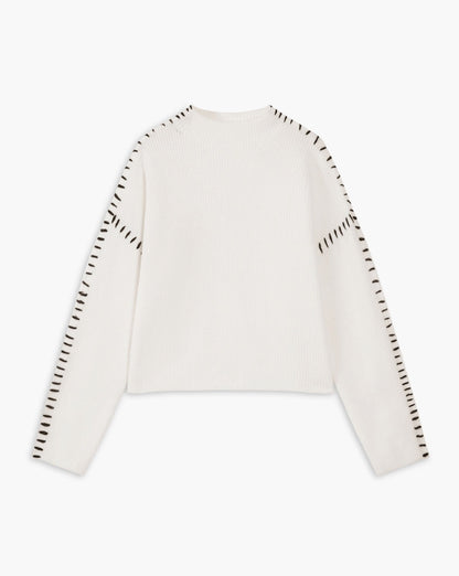 Shift The Focus Oversized Mock Neck Sweater White