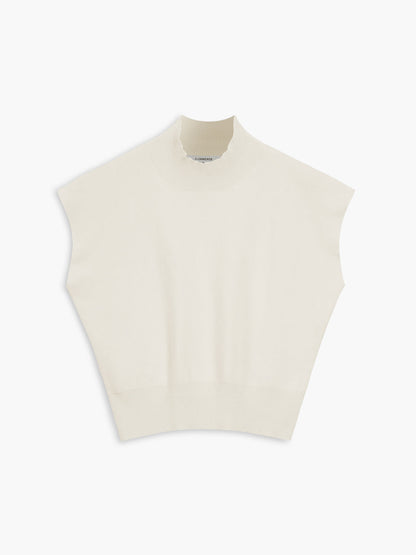 Leisurely Solid Pullover Sweater Vest Off-White