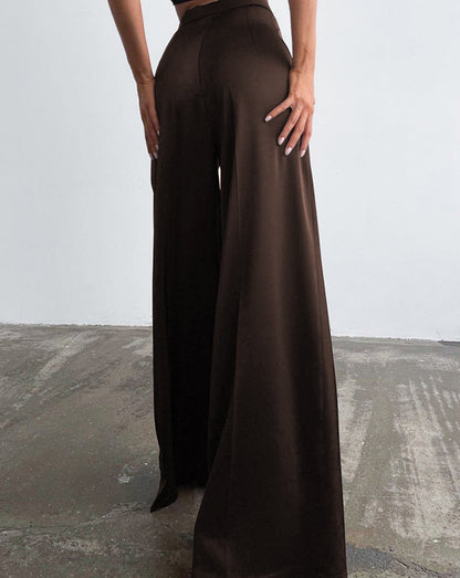 Oversized Satin Wide Leg Dress Pants