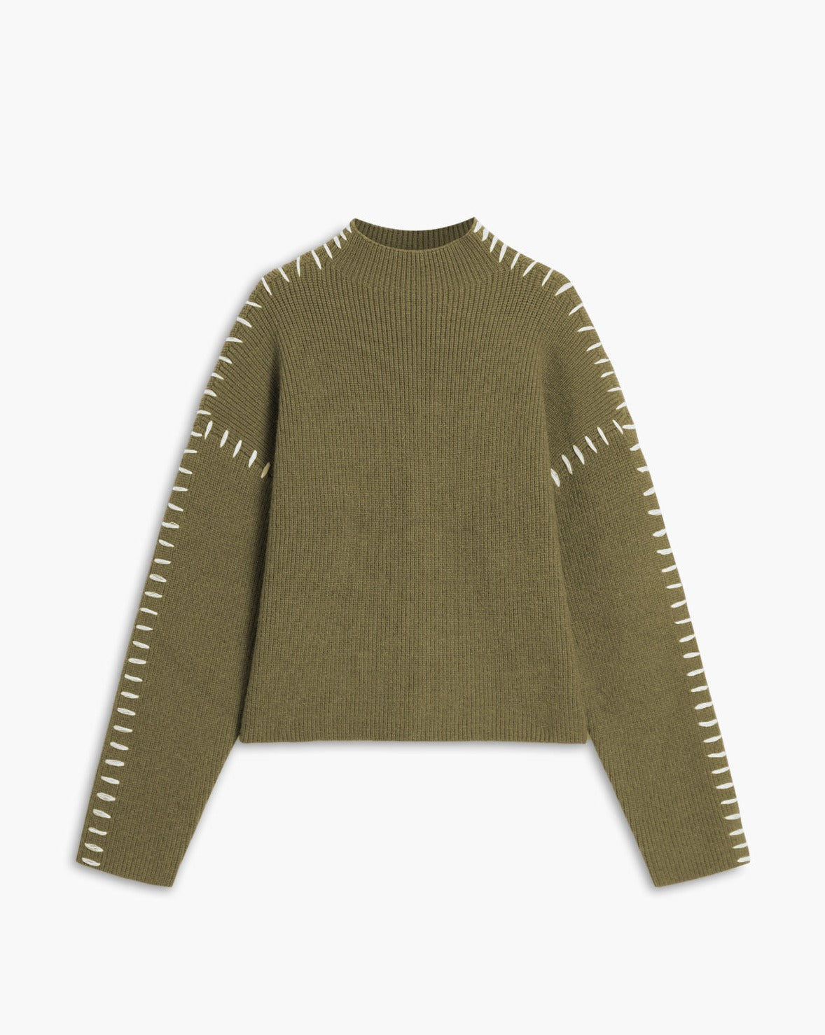 Shift The Focus Oversized Mock Neck Sweater ArmyGreen