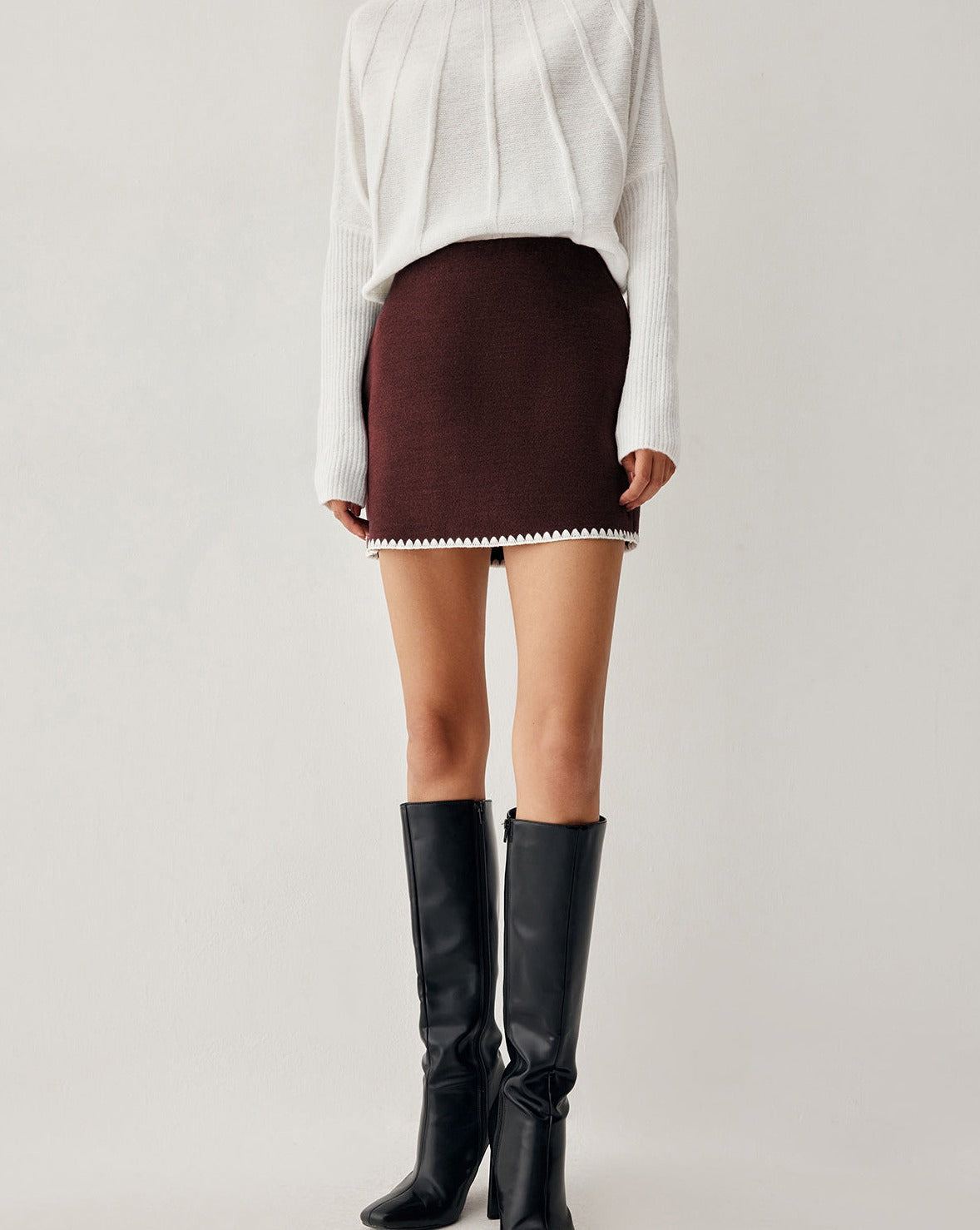 Embroidered Trim Mini Skirt