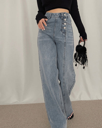 Utility Denim Straight Leg Jeans