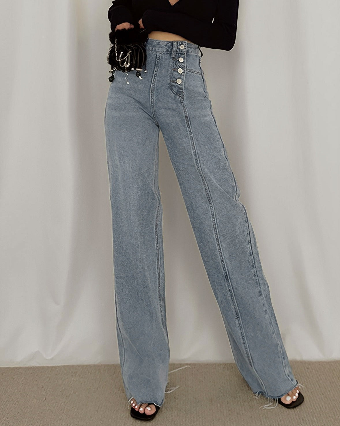 Utility Denim Straight Leg Jeans