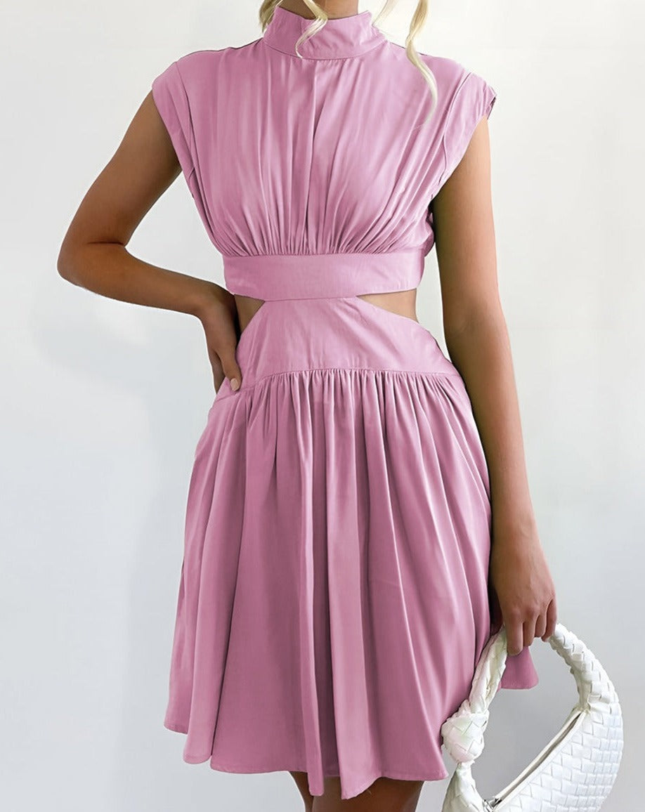 Cutout Sleeveless Short Dress Pink