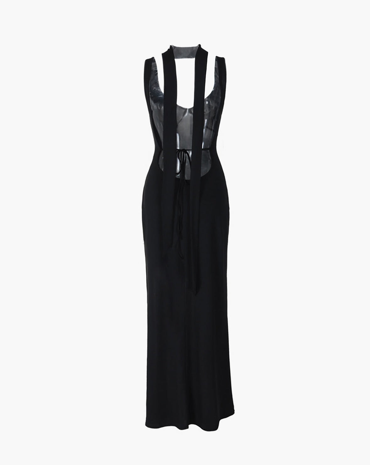 Asymmetrical Hem Backless Split Maxi Dress