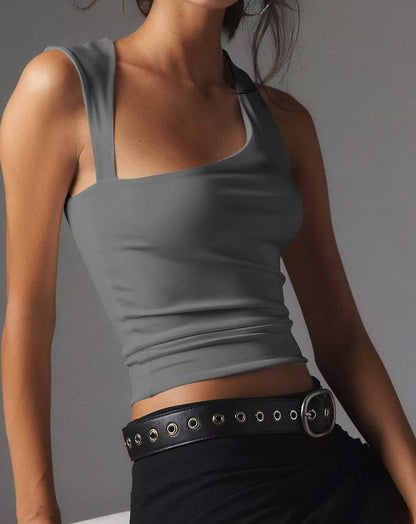 Asymmetric Neck Cut Out Tank Top