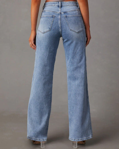 Vintage Denim Straight Leg Pants