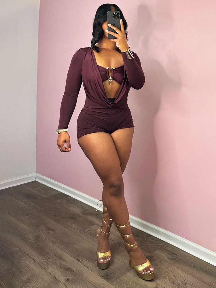 Sultry Plunge Romper