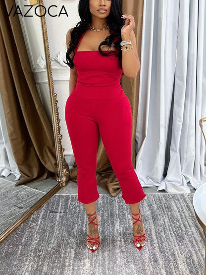Halter Crop Top & Capri Set