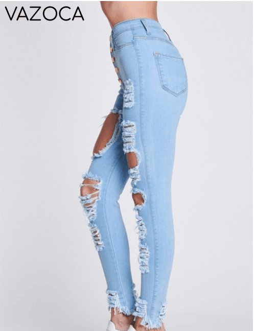 Back At it High Waist Jeans- Light blue
