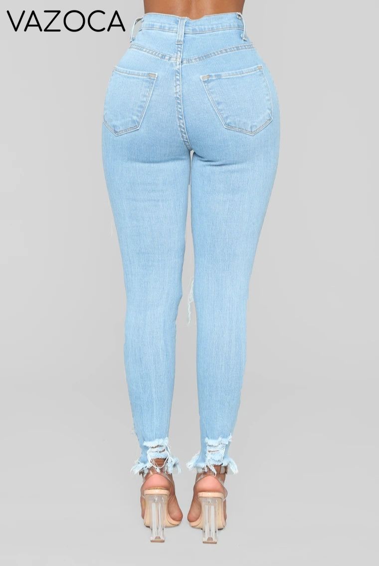Back At it High Waist Jeans- Light blue