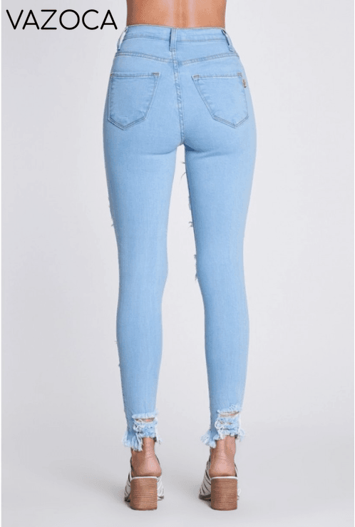 Back At it High Waist Jeans- Light blue