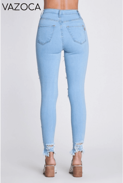 Back At it High Waist Jeans- Light blue
