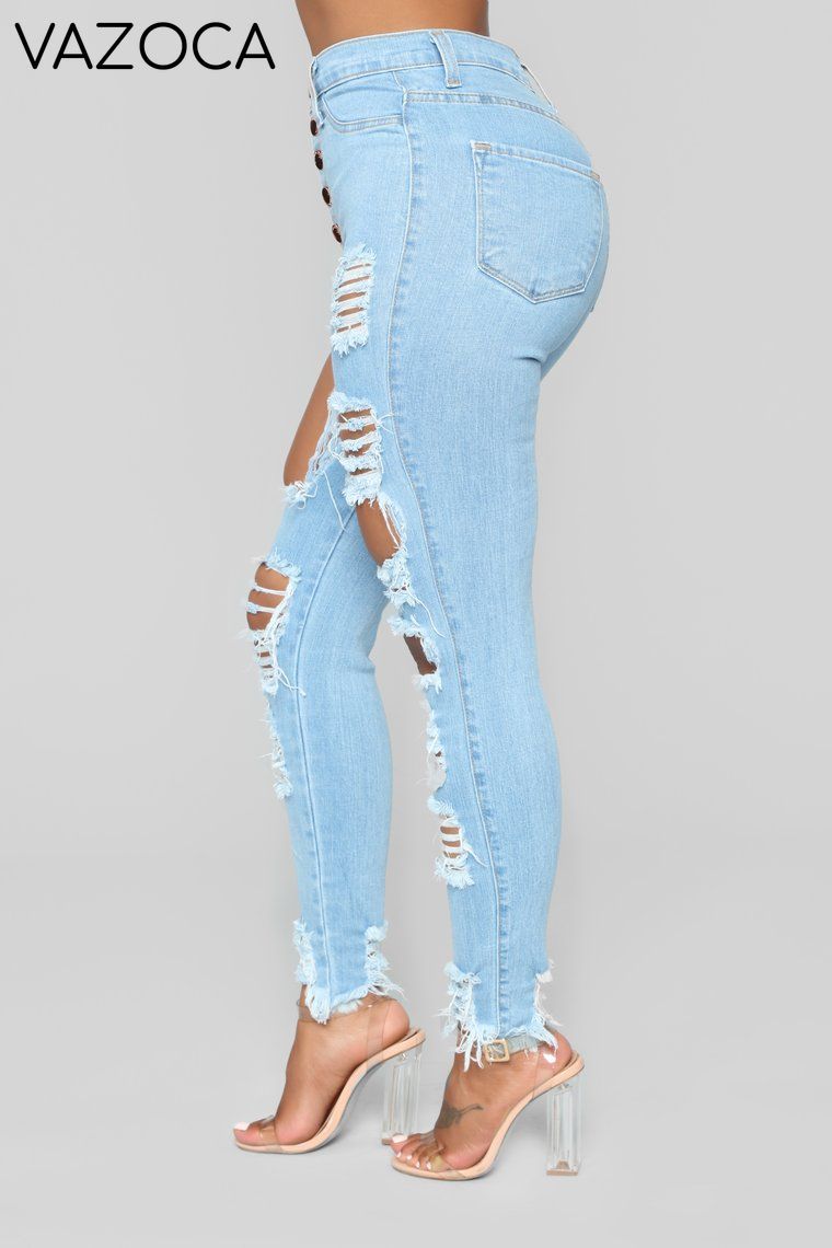 Back At it High Waist Jeans- Light blue