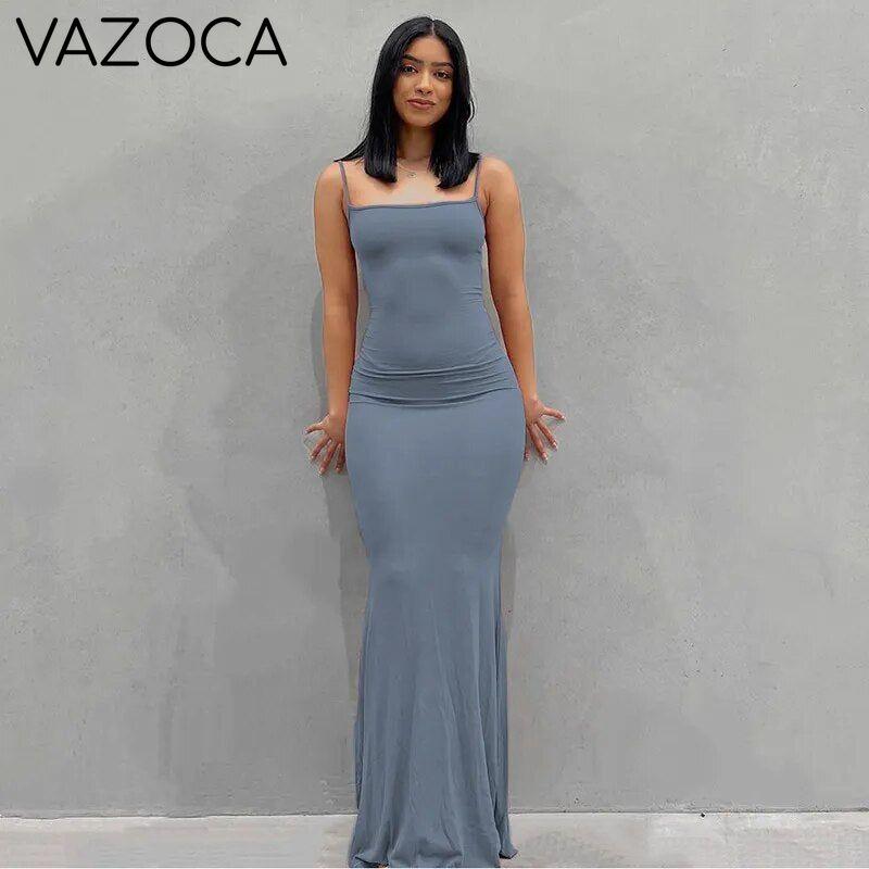 Bawdy Hugger Maxi Dress Blue