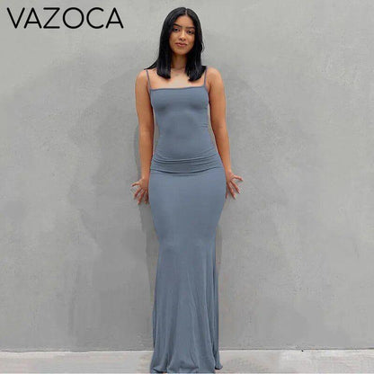 Bawdy Hugger Maxi Dress Blue
