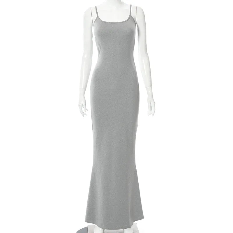 Bawdy Hugger Maxi Dress Gray