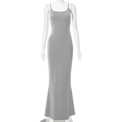 Bawdy Hugger Maxi Dress Gray