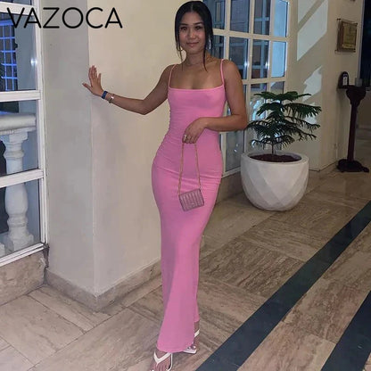 Bawdy Hugger Maxi Dress Deep Pink