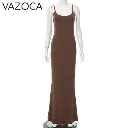 Bawdy Hugger Maxi Dress Dark Brown