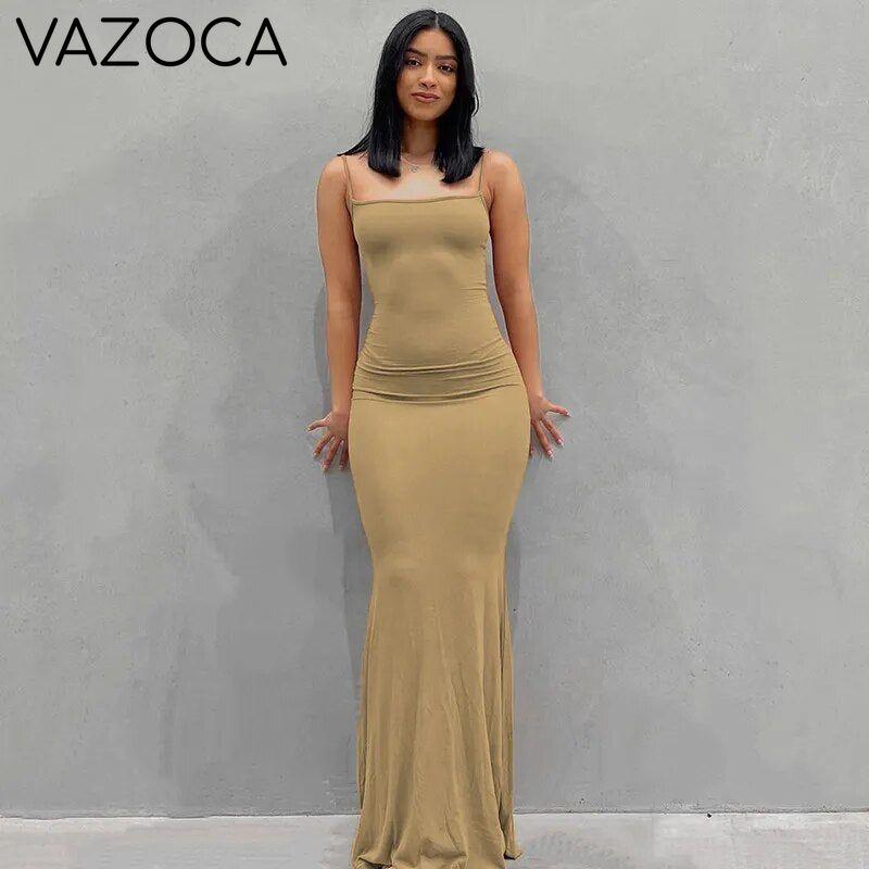 Bawdy Hugger Maxi Dress Khaki