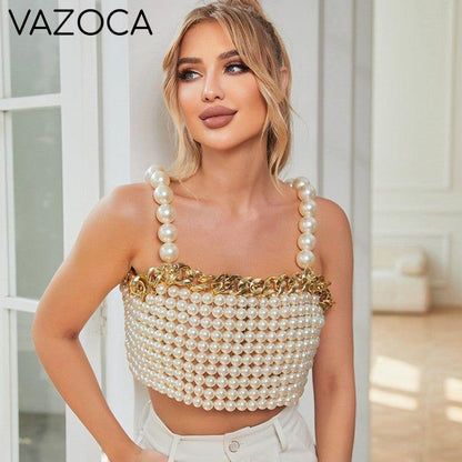 Beaded Pearl Crop Top