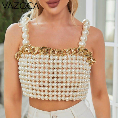 Beaded Pearl Crop Top