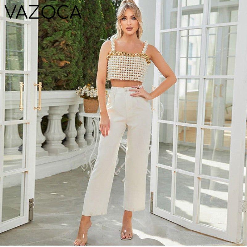 Beaded Pearl Crop Top