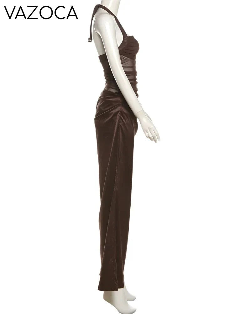 Bella Ruched Satin Dress