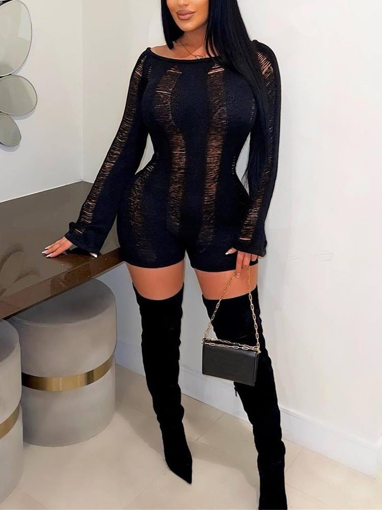 Off Shoulder Backless Romper