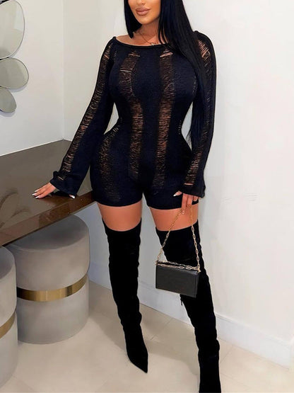 Off Shoulder Backless Romper