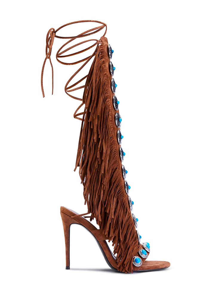 Bohemian Gemstone Fringe Sandals
