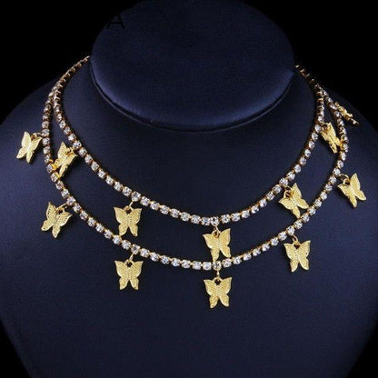 Butterfly Choker Necklace Gold-color