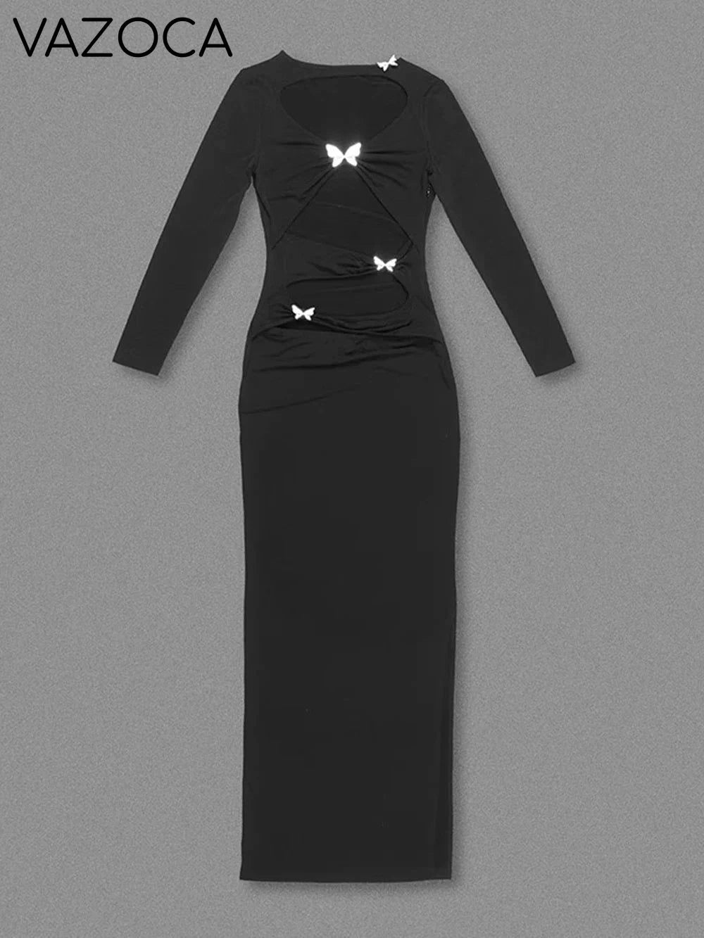 Butterfly Pins Maxi Dress